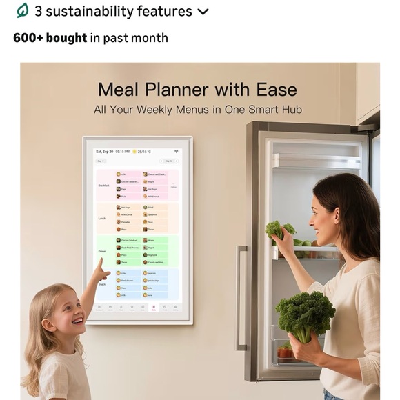 15.6" White Digital Calendar Tablet - New/Open Box - Picture 4 of 11